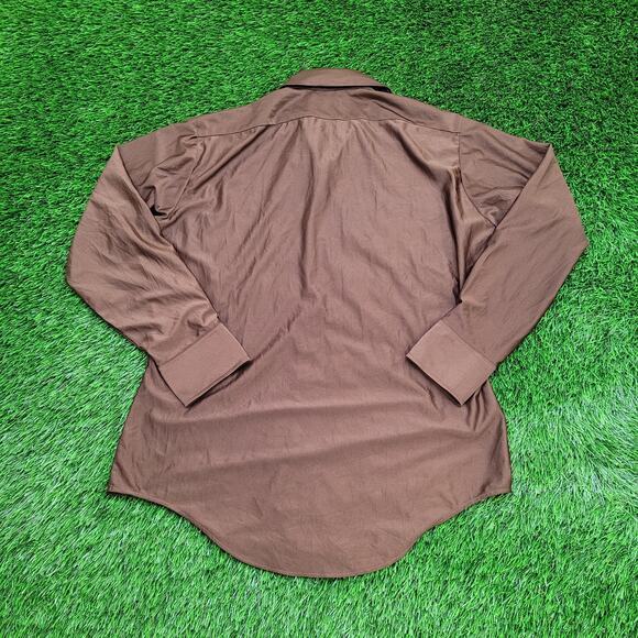 Vintage 70s Arrow Kent MOD Button Shirt S/M 21x30 Shirttail - Picture 3 of 10